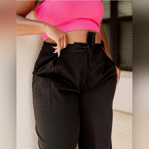 Parachute Black Pant with Cuff Ties XL Wedding Festival Harlem Wideleg 16 PLUS - Picture 3 of 13